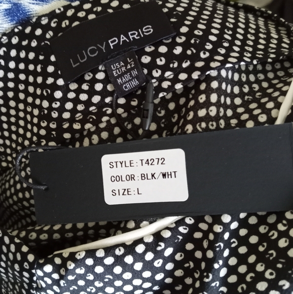 Lucy Paris Black & White cami camisole sz XL,  NWT - Picture 6 of 8